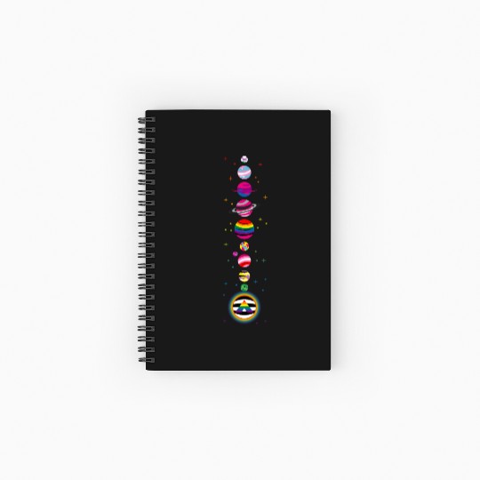 Solar System LGBT Spiral Notebooks   Ruled Line