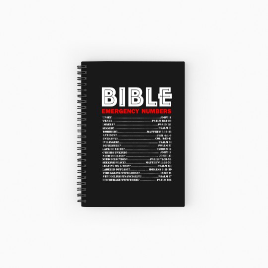 Emergency Bible Numbers Spiral Notebooks   Ruled Line