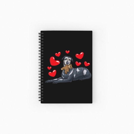 Irish Wolfhound Dog With Stuffed Animal Spiral Notebooks   Ruled Line