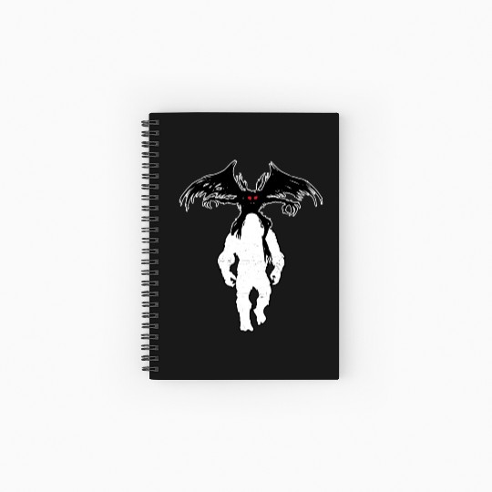 Bigfoot Riding Mothman - Funny Sasquatch Myth Spiral Notebooks   Ruled Line