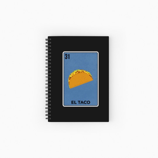 El Taco Mexican Lottery Card Funny Mexico Cool Spiral Notebooks   Ruled Line