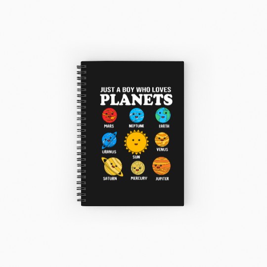 Solar System Science Just A Boy Who Loves Planets Spiral Notebooks   Ruled Line