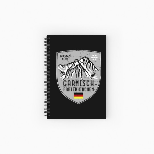 Garmisch Mountain Germany Emblem Spiral Notebooks   Ruled Line