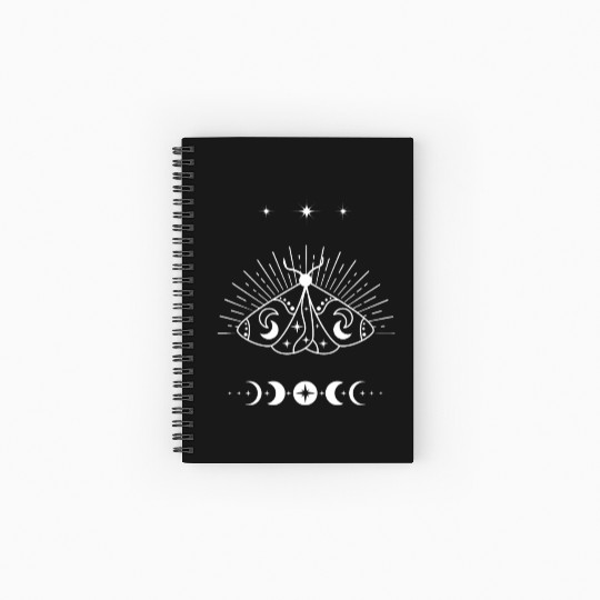 Celestial moth wicca Spiral Notebooks   Ruled Line