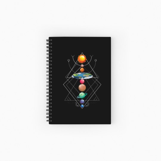 Solar System Flat Earth I Love My Planet Space Spiral Notebooks   Ruled Line