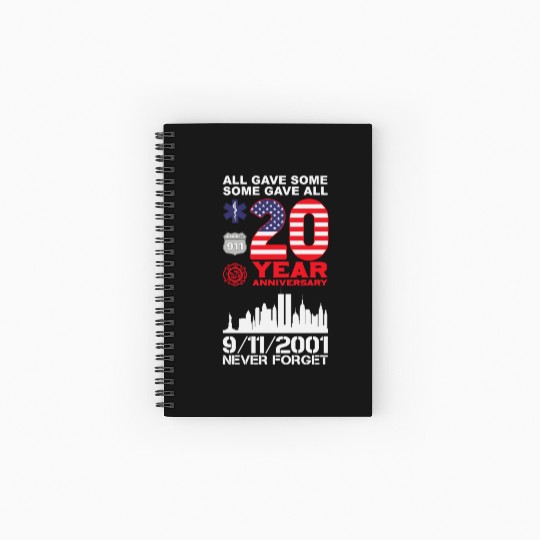 Patriot Day Never Forget 9 11 2001 Anniversary Spiral Notebooks   Ruled Line