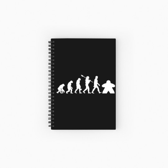 Meeple Evolution, funny board game Spiral Notebooks   Ruled Line