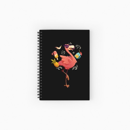Flamingo Flamingo Bird pink beautiful graphic desi Spiral Notebooks   Ruled Line