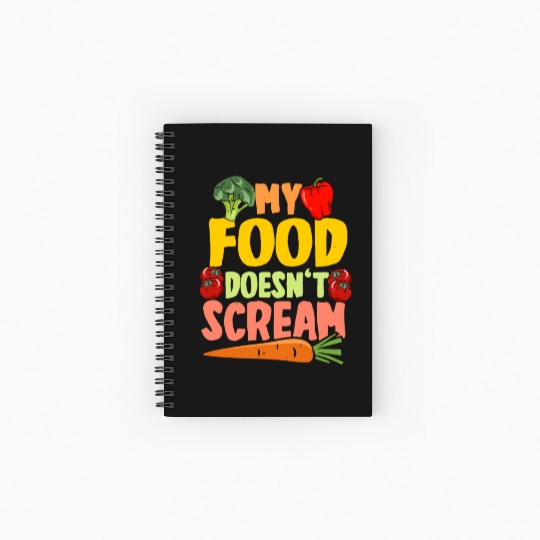 Vegan Vegetarier My Food Doesn't Scream Spiral Notebooks   Ruled Line