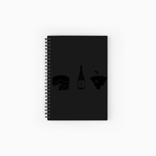 Cheese Wine Grape Spiral Notebooks   Ruled Line