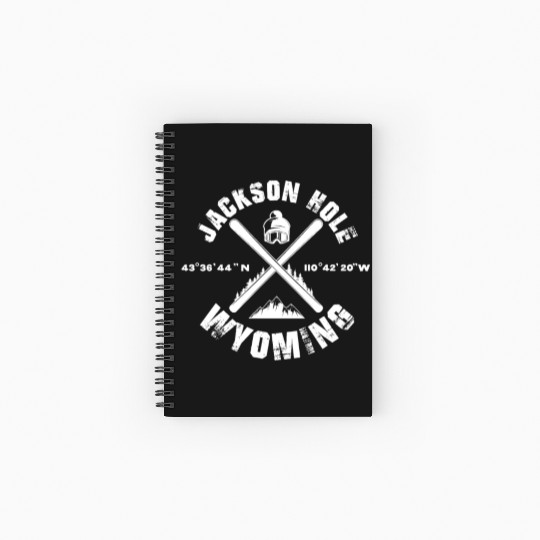 Jackson Hole Wyoming, Skiing Spiral Notebooks   Ruled Line