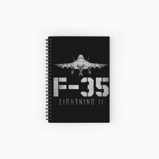 F 35 Lightning II US Airborne Fighter Pilot Spiral Notebooks   Ruled Line