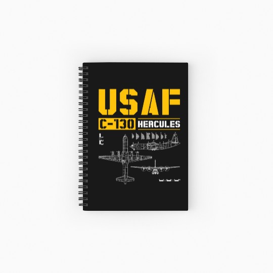 C 130 Hercules US Airborne Fighter Pilot Spiral Notebooks   Ruled Line