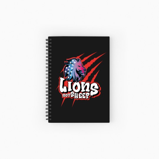 Lions Not Sheep Patriotic American Spiral Notebooks   Ruled Line
