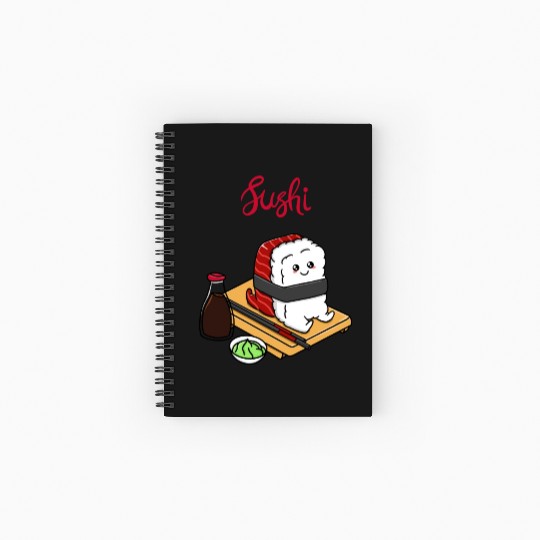 Happy Tuna Sushi Spiral Notebooks   Ruled Line