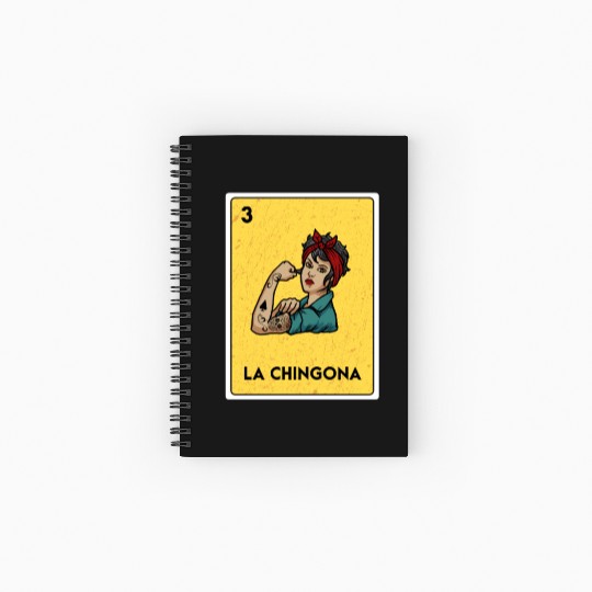 La Chingona Mexican Lottery Bingo Game Card Player Spiral Notebooks   Ruled Line