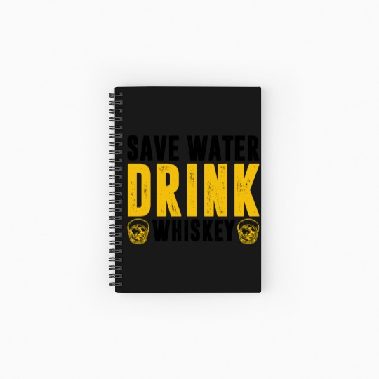 Drinks Bourbon Drinking Lover Save Water Drink Spiral Notebooks   Ruled Line