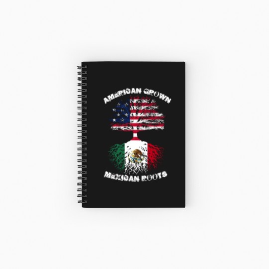 American Grown With mexican Roots | mexico Usa Spiral Notebooks   Ruled Line