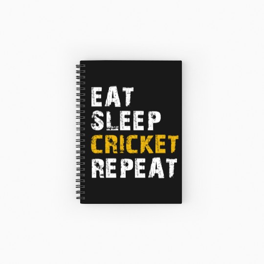 eat sleep cricket Spiral Notebooks   Ruled Line