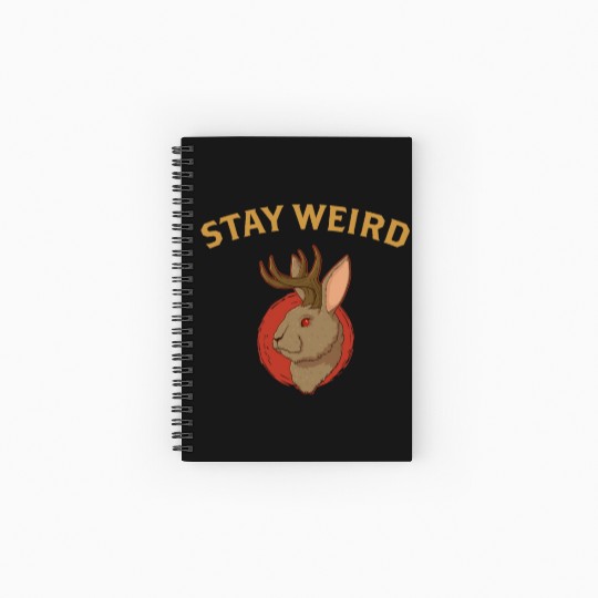 Stay Weird Cryptozoology Cryptid Jackalope product Spiral Notebooks   Ruled Line