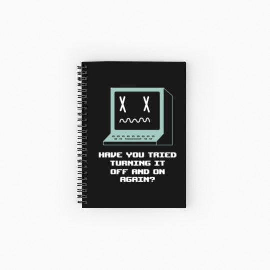 Computer Restart Geek Pun Apparel Spiral Notebooks   Ruled Line