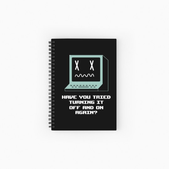 Computer Restart Geek Pun Apparel Spiral Notebooks   Ruled Line