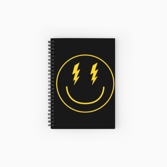 Lightning Smiley Face Emoticon Happy Face Smileyhi Spiral Notebooks   Ruled Line