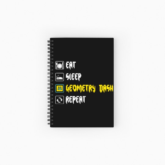 Eat sleep geometry dash repeat retro Jumper Repeat Spiral Notebooks   Ruled Line