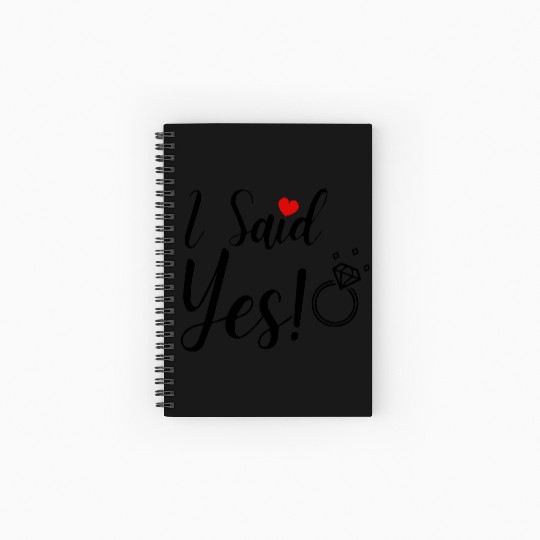 I Said Yes Engagement Spiral Notebooks   Ruled Line