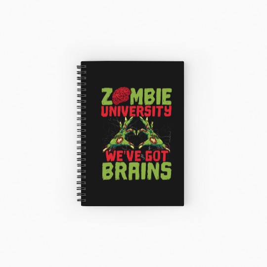 Zombie University We've Got Brains Trick Or Treat Spiral Notebooks   Ruled Line