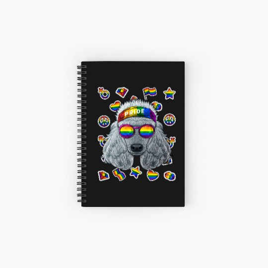 LGBT Poodle Gay Pride Month Dog Rainbow Lesbian Spiral Notebooks   Ruled Line