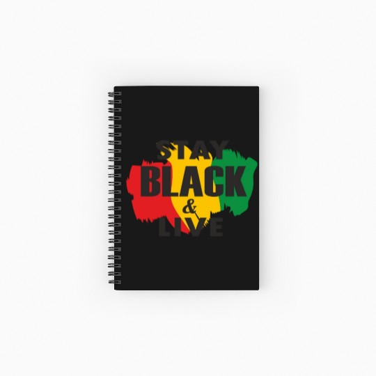 Juneteenth Day 1865, Stay Black And Live Spiral Notebooks   Ruled Line