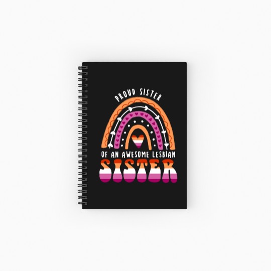 Proud Sister Awesome Lesbian Sister Spiral Notebooks   Ruled Line