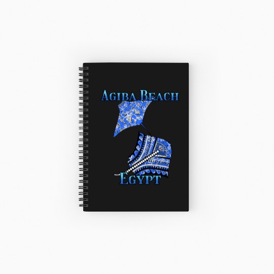 Agiba Beach Vacation Tribal Stingrays Spiral Notebooks   Ruled Line