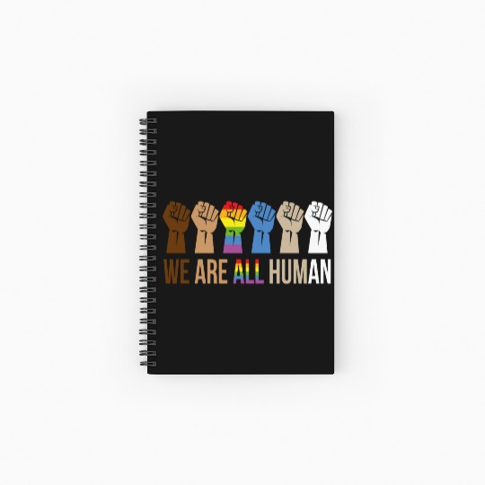 We Are All Human Pride Month For Lesbian and Gays Spiral Notebooks   Ruled Line