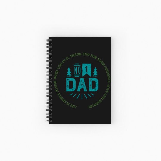No.1 Dad Vintage Circle Badge Father's Day Spiral Notebooks   Ruled Line