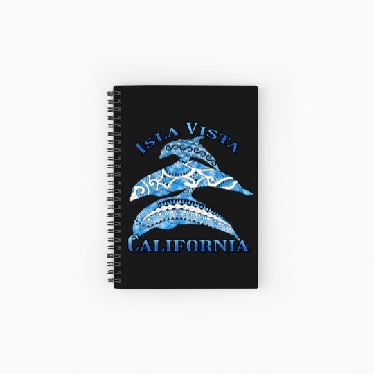 Isla Vista California Vacation Tribal Dolphins Spiral Notebooks   Ruled Line