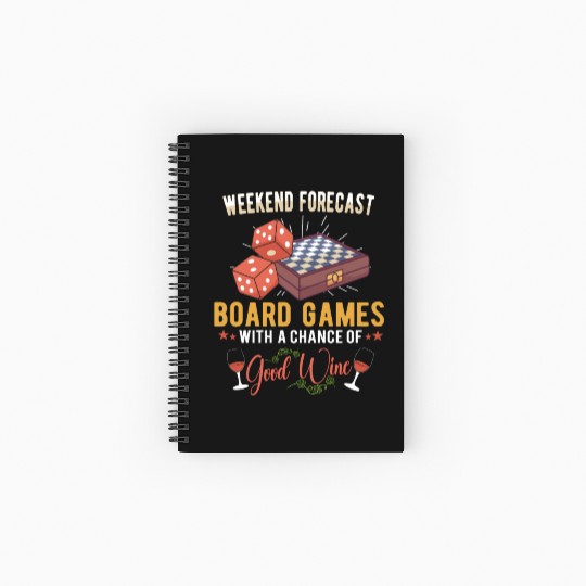 Wine Board Games Chess Board Game Player Gambling Spiral Notebooks   Ruled Line