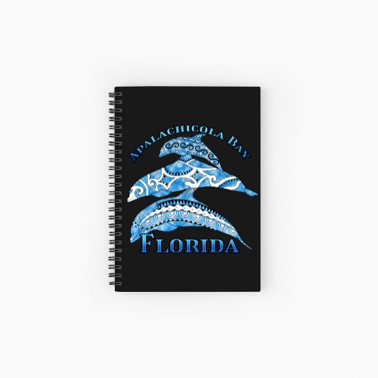 Apalachicola Bay Florida Vacation Tribal Dolphins Spiral Notebooks   Ruled Line