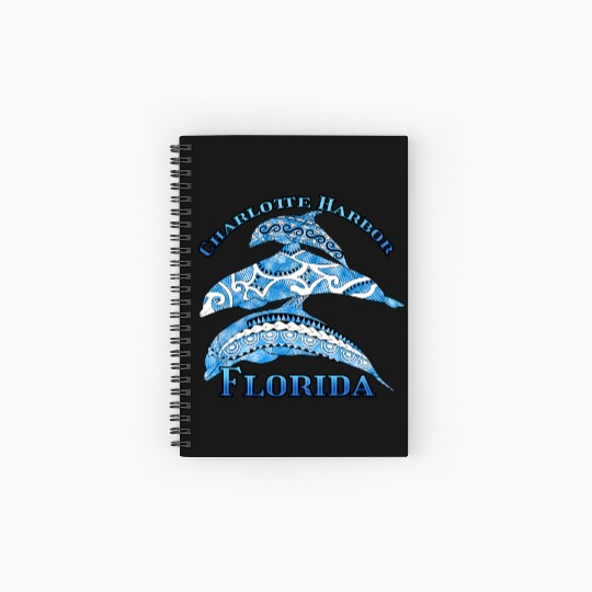 Charlotte Harbor Florida Vacation Tribal Dolphins Spiral Notebooks   Ruled Line