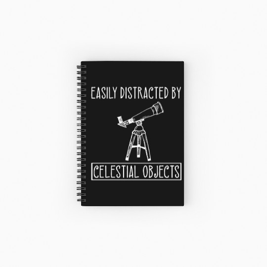 Telescope Lover Celestial Objects Space Astronomer Spiral Notebooks   Ruled Line