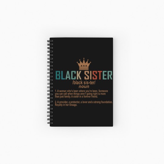 Black Sister Definition Vintage Spiral Notebooks   Ruled Line