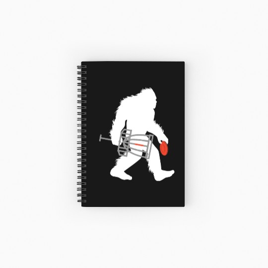 Bigfoot Disc Golf Cryptid Sasquatch Disc Golfer Spiral Notebooks   Ruled Line