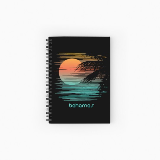 Artistic Bahamas Palm Tree Vacation Souvenir Spiral Notebooks   Ruled Line