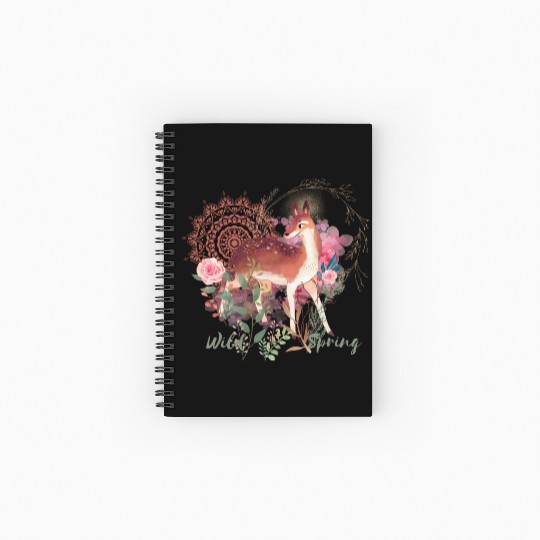 Sweet Deer In Wild Spring - 11 Spiral Notebooks   Ruled Line
