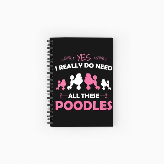 Womens Funny Standard Poodle Dog Lover Puppy Breed Spiral Notebooks   Ruled Line