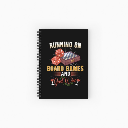 Wine Board Games Chess Board Game Player Gambling Spiral Notebooks   Ruled Line
