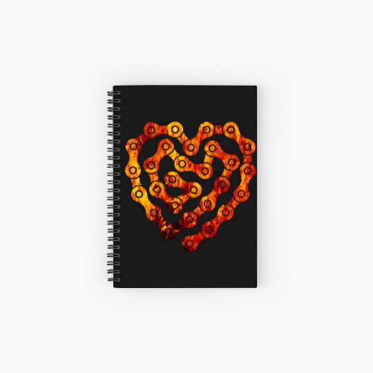 Biking Lovers - Bike Heart - Cycling Lovers Gift Spiral Notebooks   Ruled Line