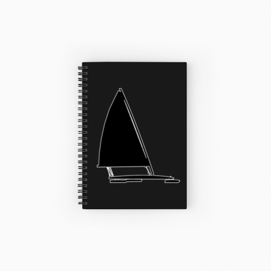 Ice Boat Racing Ice Yacht Silhouette Graphic Ice Spiral Notebooks   Ruled Line