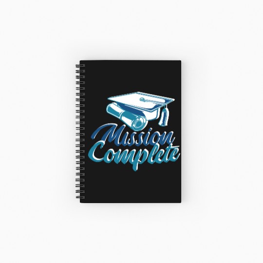 Mission Completed Graduation University Done Missi Spiral Notebooks   Ruled Line